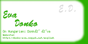 eva donko business card